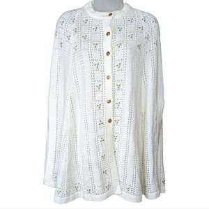 Vintage Embroidered Sweater Cape White Sweater Bee by Banff